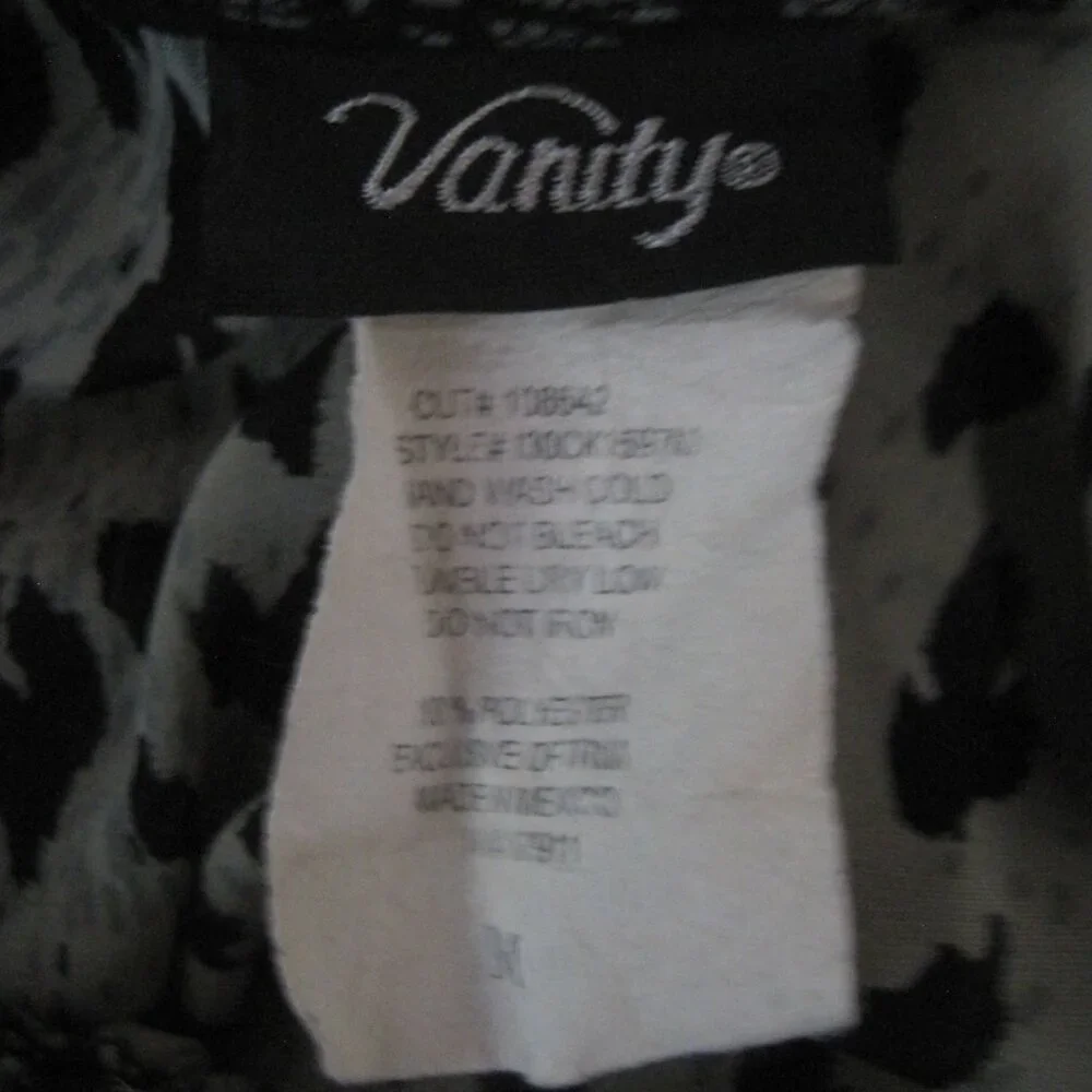 Vanity Womens Medium Sleeveless Top Sheer Polyester Dark Leopard & Lace Crochet - Picture 6 of 6